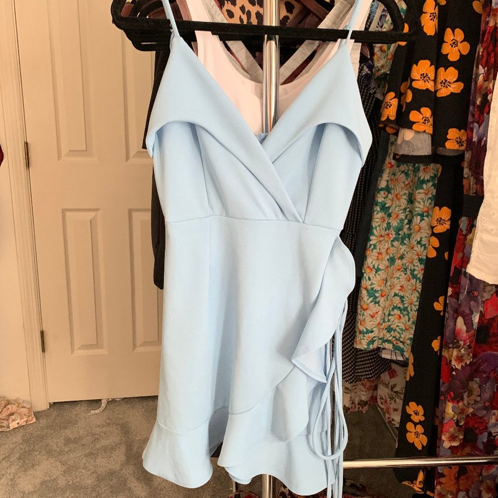 Lucy In The Sky Rebel Ruched Dress in Blue Size M